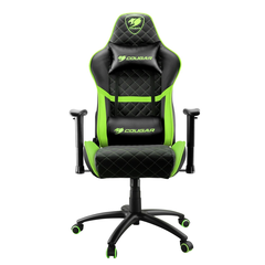 Кресло компьютерное игровое Cougar NEON Green [3MNEONXG.0001], Материал обивки: Экокожа, Цвет: Черный/зеленый, фото 