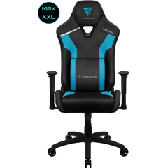 Кресло компьютерное игровое ThunderX3 TC3  MAX Azure Blue, Материал обивки: Экокожа, Цвет: Черный/голубой, фото 