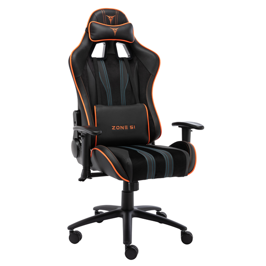 Кресло компьютерное игровое ZONE 51 GRAVITY Black-Orange, Материал обивки: Экокожа, Цвет: Черный/оранжевый, фото 